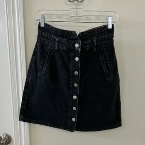 Pilcro Black Denim Mini Skirt
